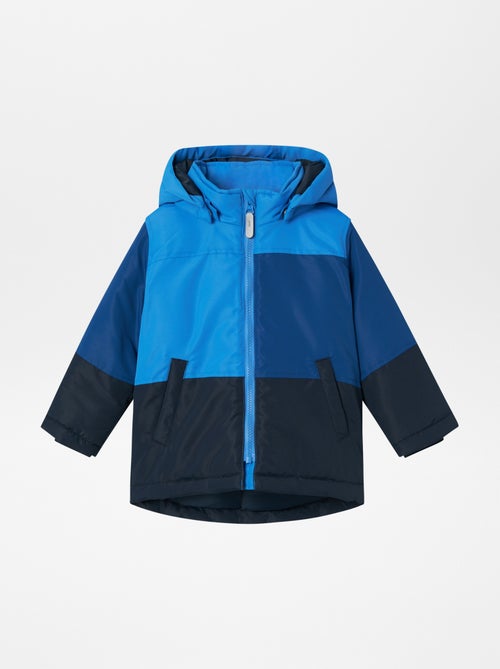 Parka met capuchon en colorblock-patroon - Kiabi