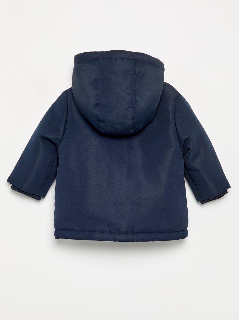 Parka met capuchon en schapenvachtvoering Blauw - Kiabi