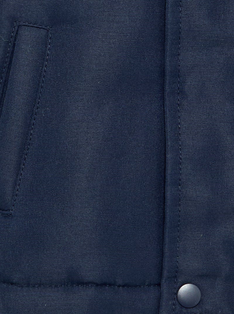 Parka met capuchon en schapenvachtvoering Blauw - Kiabi