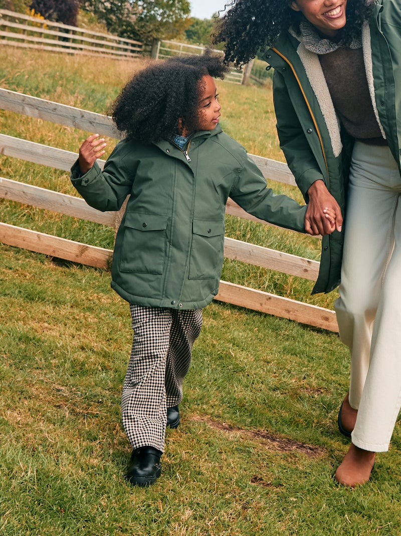 Parka met capuchon en voering met schapenvachteffect Groen - Kiabi