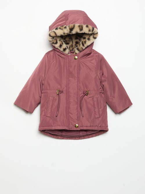 Parka met capuchon en voering van imitatiebont - Kiabi