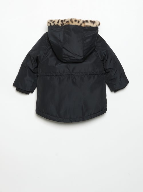 Parka met capuchon en voering van imitatiebont - Kiabi