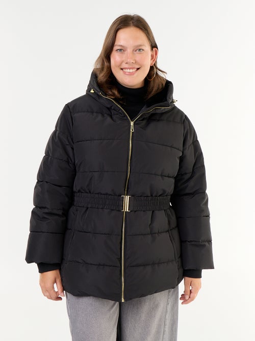 Parka met capuchon gevoerd met imitatiebont - Kiabi