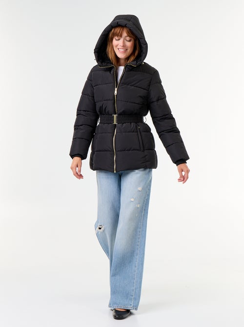 Parka met capuchon gevoerd met imitatiebont - Kiabi