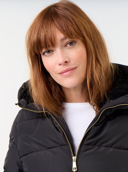 Parka met capuchon gevoerd met imitatiebont - Kiabi