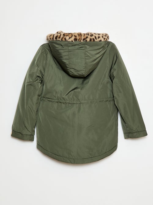 Parka met capuchon met voering van imitatiebont - Kiabi