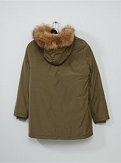 Parka met kap van imitatiebont - Kiabi