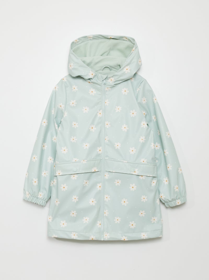 Parka met madeliefjesprint en fleecevoering BLAUW - Kiabi