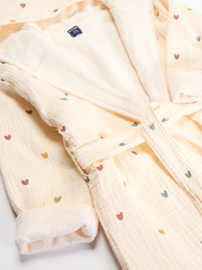 Peignoir van badstof en zachte hydrofielkatoen - Kiabi Home Biege - Kiabi