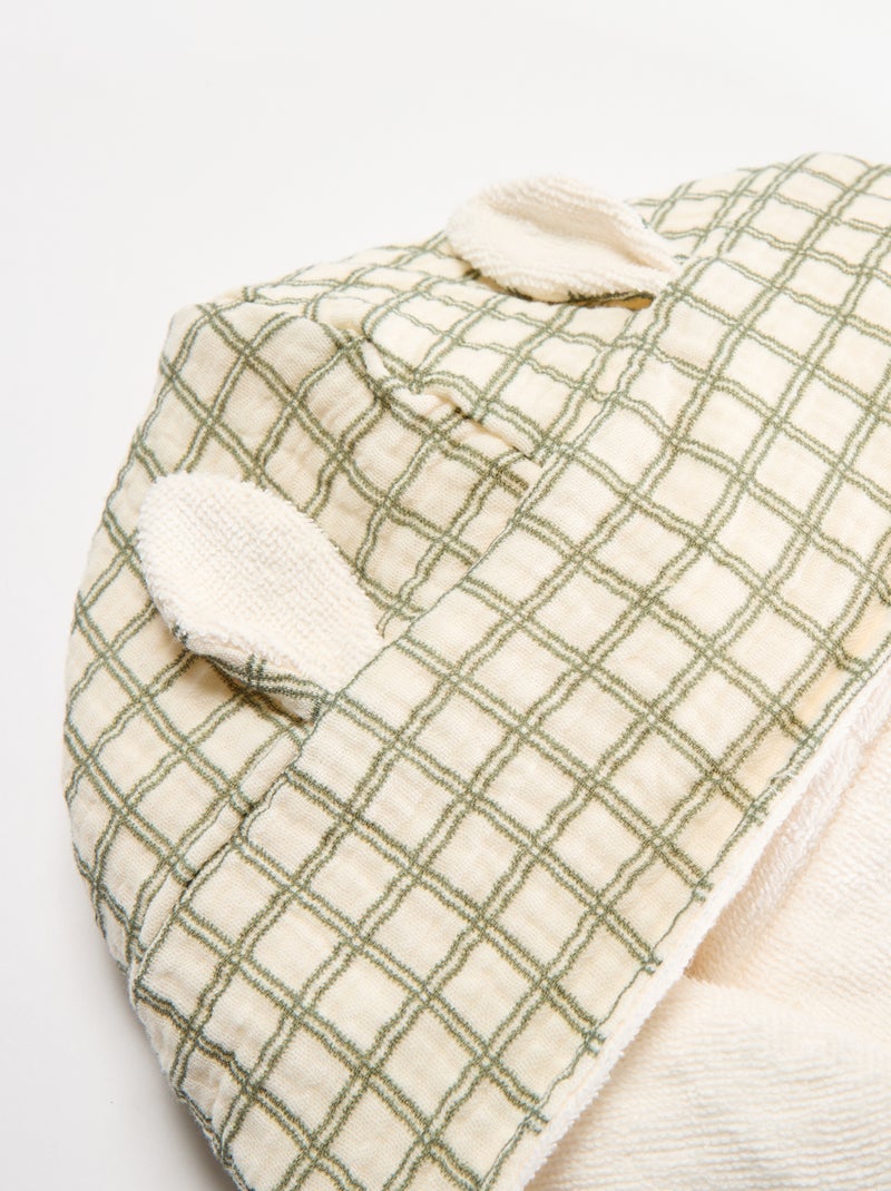 Peignoir van badstof en zachte hydrofielkatoen - Kiabi Home Kaki - Kiabi