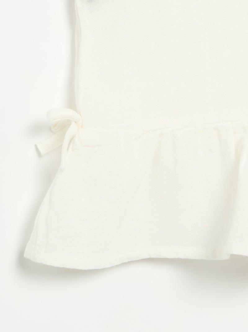 Peplumblouse met fantasie strikjes Wit - Kiabi