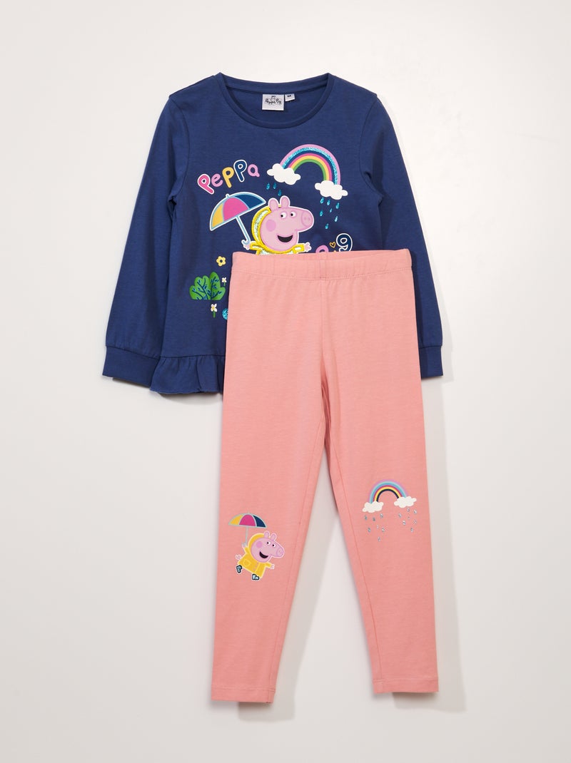 Peppa Pig-pyjama - 2-delig BLAUW - Kiabi