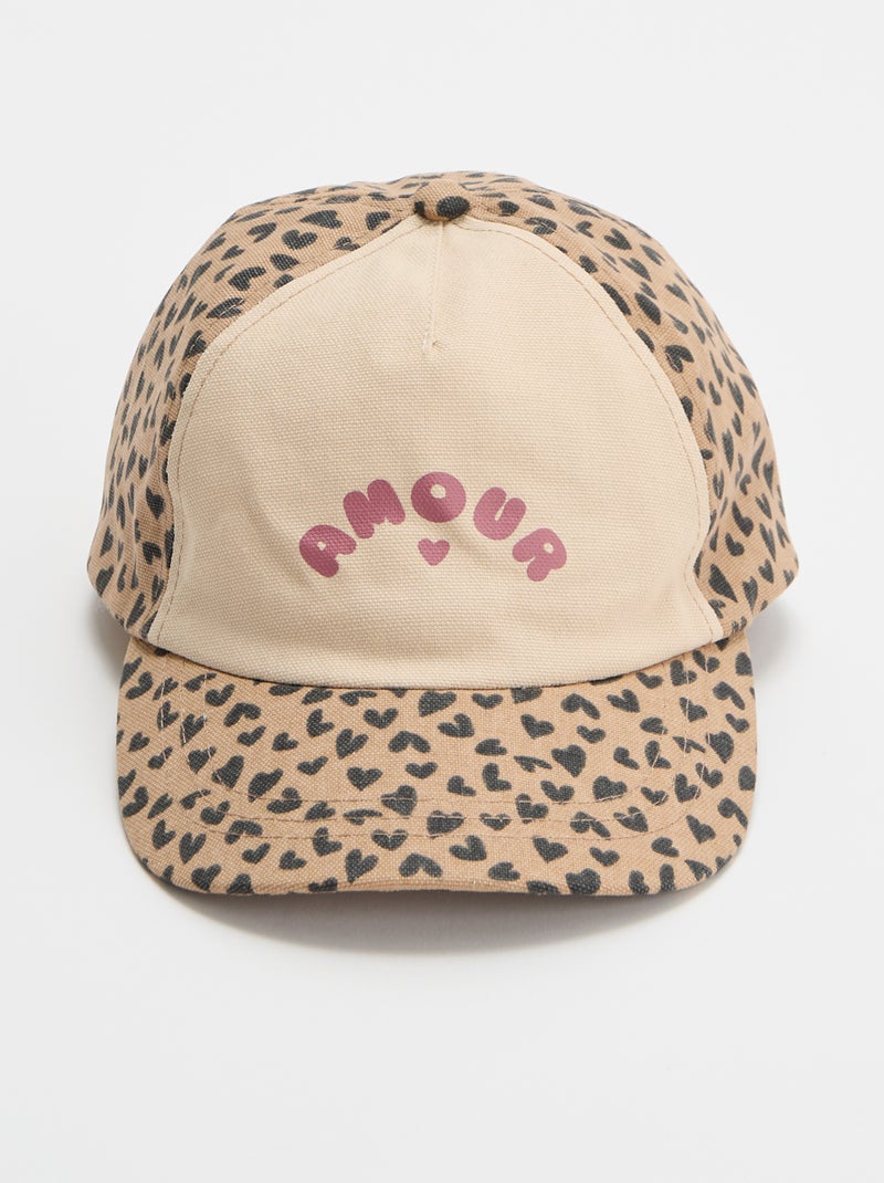 Pet in baseballstijl met luipaardprint Biege - Kiabi