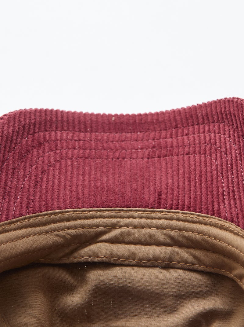 Pet met klep van ribstof Bruin - Kiabi