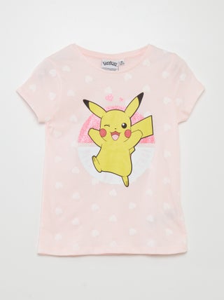 Pikachu-T-shirt met hartjes