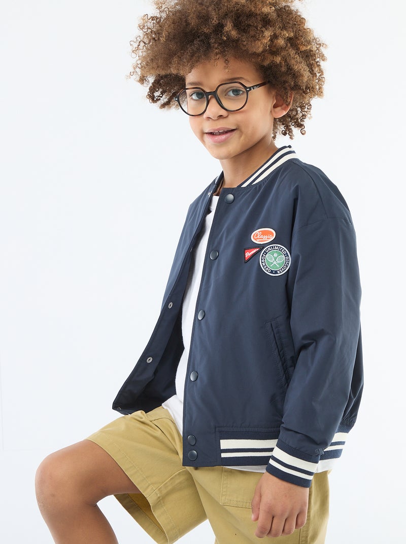 Pilotenjas met drukknopen Blauw - Kiabi