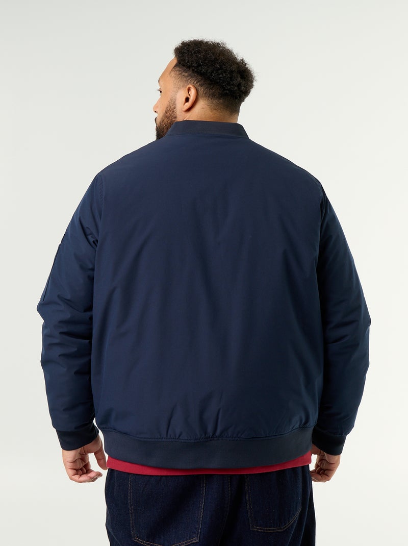 Pilotenjas met geribde kraag Blauw - Kiabi