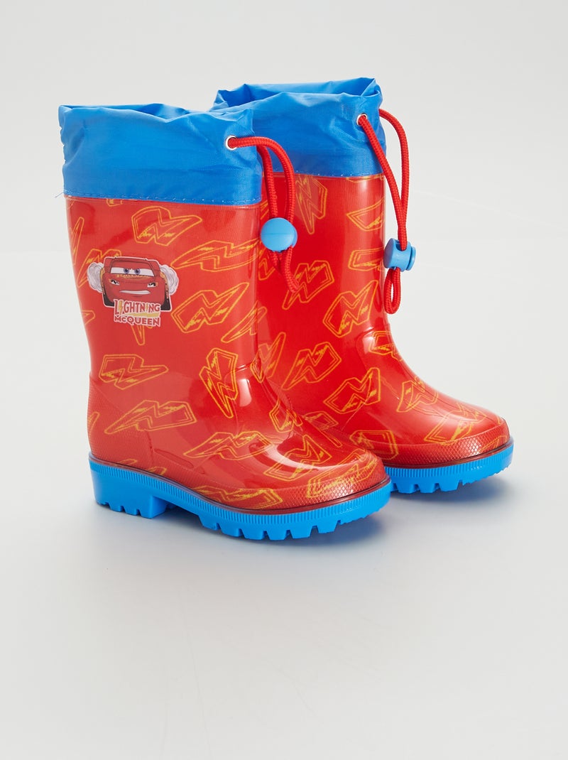 Pixar/Disney-regenlaarzen met Flash McQueen-print ROOD - Kiabi