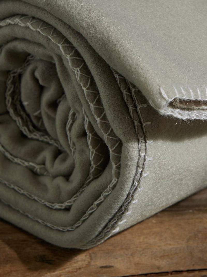 Plaid met afwerking in contrasterende kleur BIEGE - Kiabi