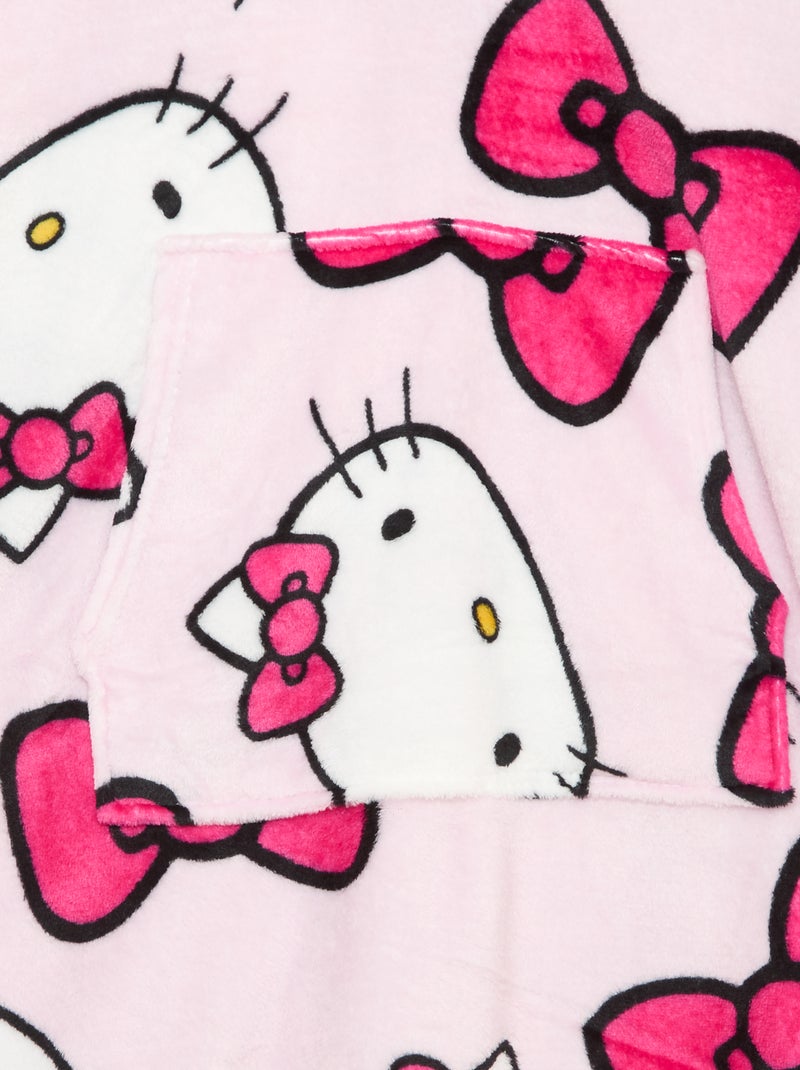 Plaid poncho voor kinderen met fleece capuchon 'Hello Kitty' Rose - Kiabi