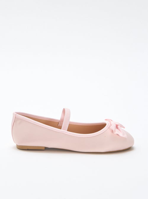 Platte effen ballerina met strik - Kiabi