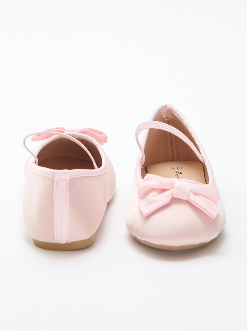 Platte effen ballerina met strik Rose - Kiabi