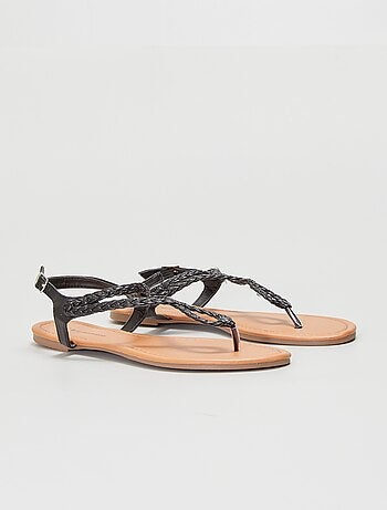 Platte, gevlochten sandalen - Kiabi