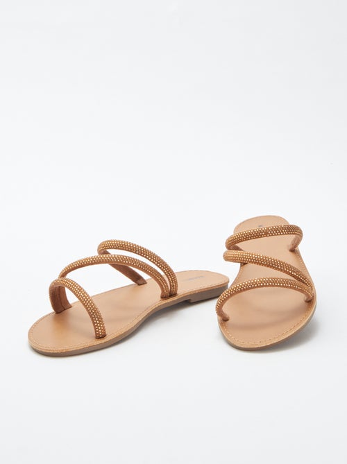 Platte instappers met strass - Kiabi