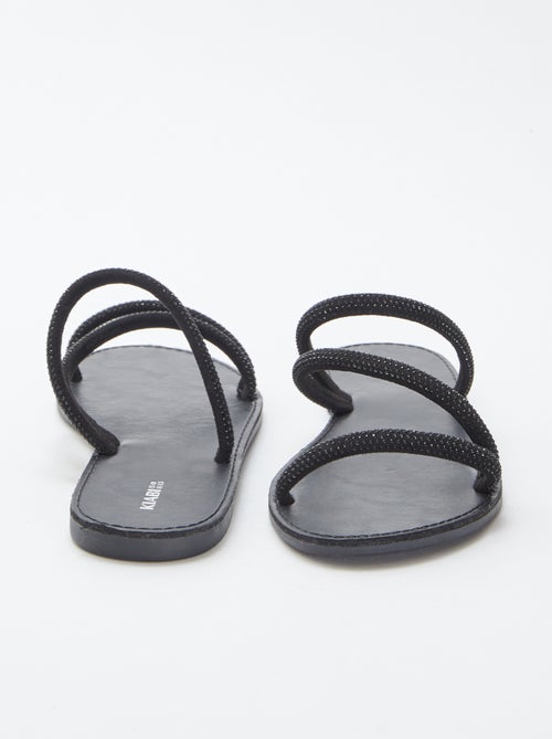 Platte instappers met strass - Kiabi