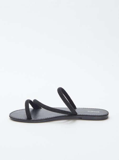 Platte instappers met strass - Kiabi