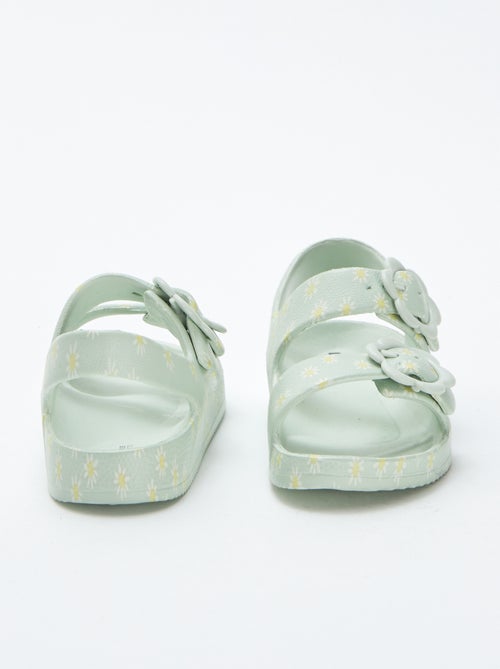 Platte sandalen met bloemendetails - Kiabi