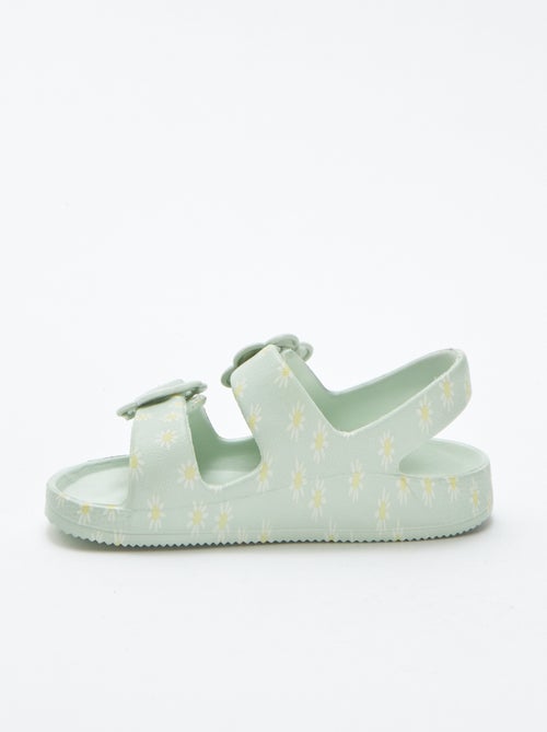Platte sandalen met bloemendetails - Kiabi