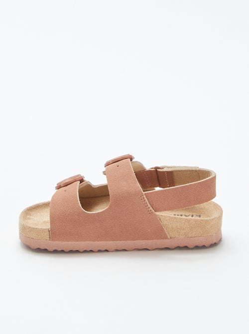 Platte sandalen met bloemengespen - Kiabi