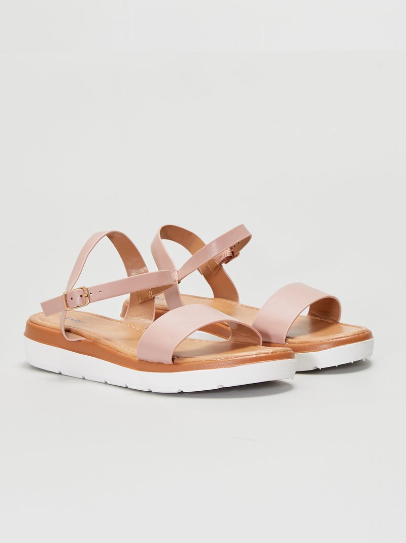 Platte sandalen met brede bandjes ROSE - Kiabi