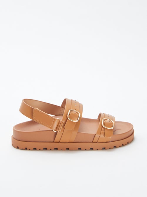 Platte sandalen met decoratieve studs - Kiabi