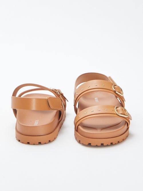 Platte sandalen met decoratieve studs - Kiabi