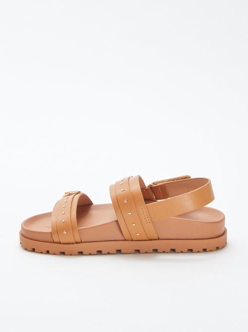 Platte sandalen met decoratieve studs - Kiabi
