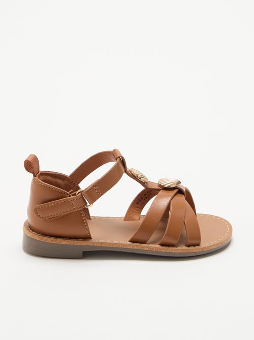 Platte sandalen met fantasie schelpversieringen - Kiabi