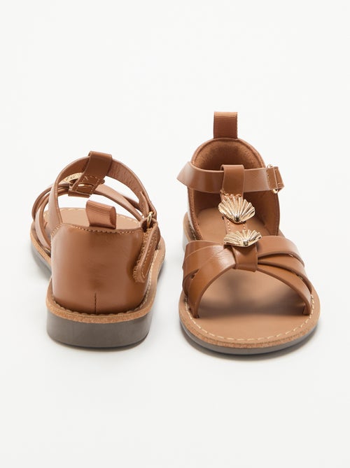 Platte sandalen met fantasie schelpversieringen - Kiabi