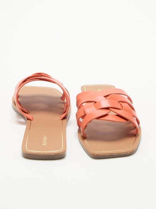 Platte sandalen met gekruiste bandjes - Kiabi