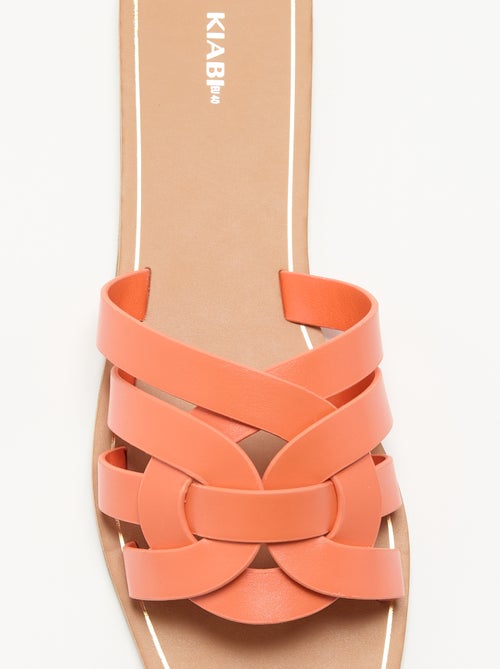 Platte sandalen met gekruiste bandjes - Kiabi