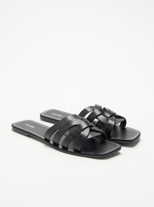 Platte sandalen met gekruiste bandjes - Kiabi