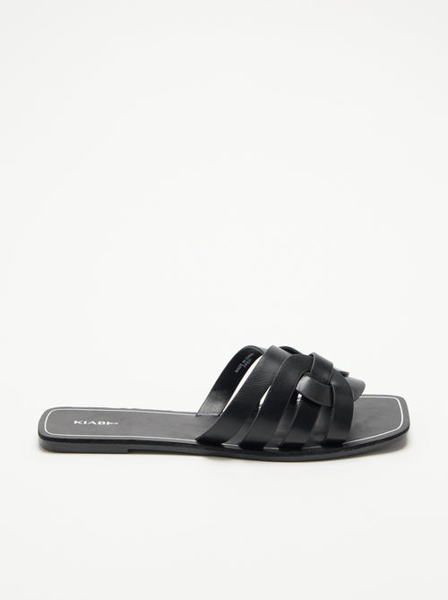 Platte sandalen met gekruiste bandjes - Kiabi