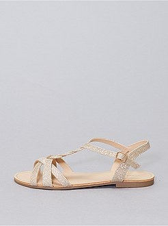 Schoenen - Platte sandalen met pailletten - Kiabi