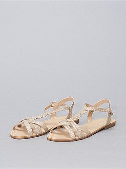 Schoenen - Platte sandalen met pailletten - Kiabi