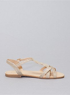 Schoenen - Platte sandalen met pailletten - Kiabi