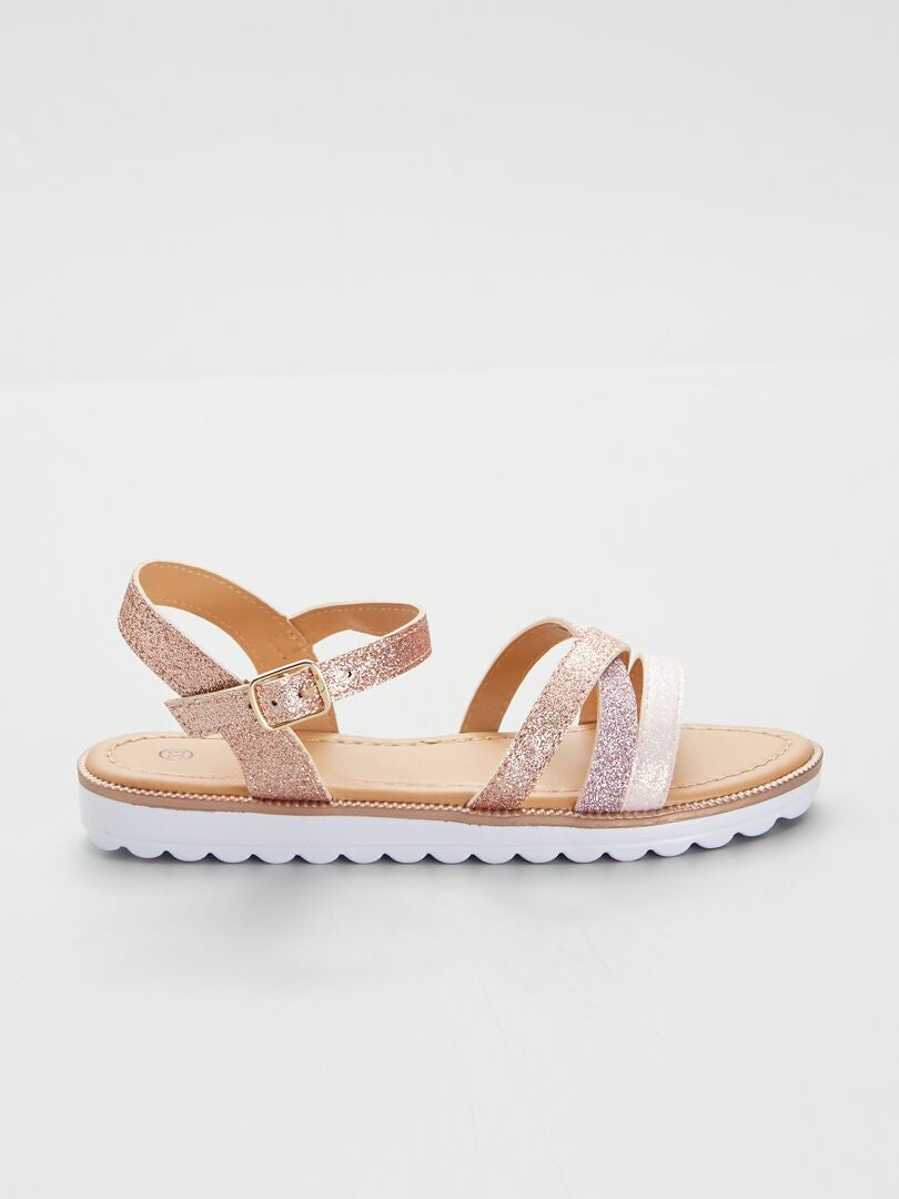 Ash Platte Sandalen met Gouden Studs Beige Dames