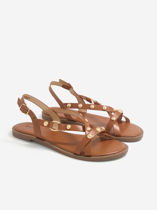 Platte sandalen met studs - Kiabi