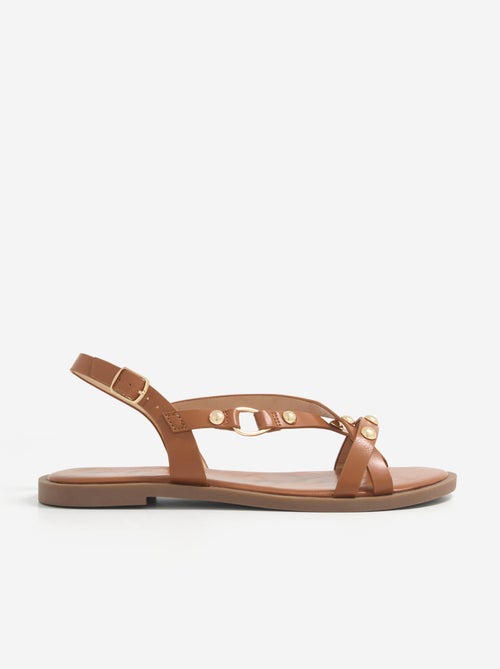 Platte sandalen met studs - Kiabi