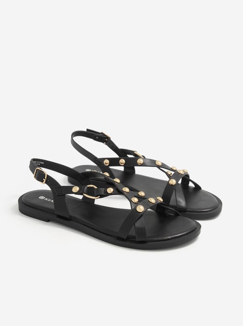 Platte sandalen met studs - Kiabi